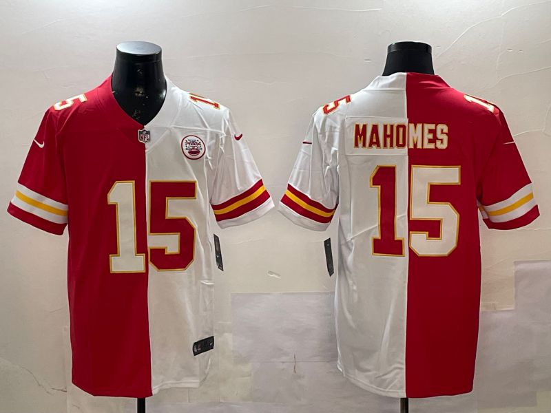 Men Kansas City Chiefs #15 Mahomes White red 2025 Nike Vapor Limited NFL Jersey style 4->oakland raiders->NFL Jersey